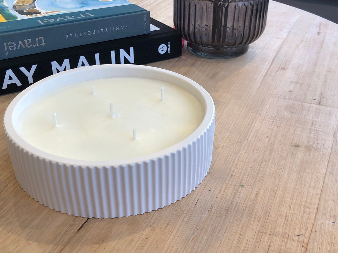 Luxury Fluted Concrete Candle