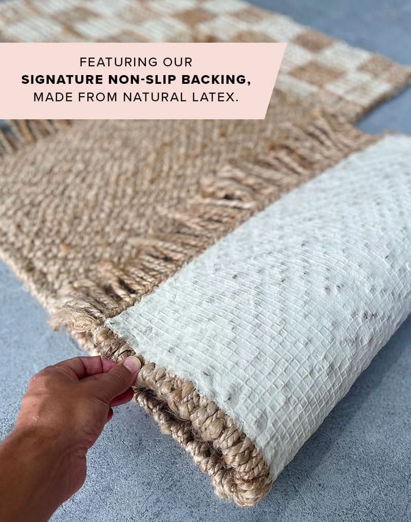 HERRINGBONE JUTE MAT - NATURAL