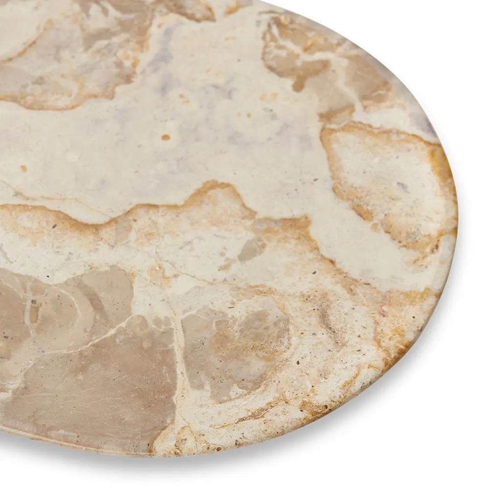 Mandisa Bidaser Marble Decor Tray Footed Stone - 40 x 24 x 16cm