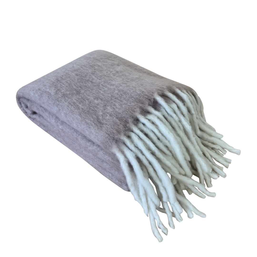 Michelle Faux Mohair Throw – Mauve