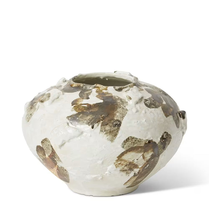 Niamh Round Vase Ivory/Brown