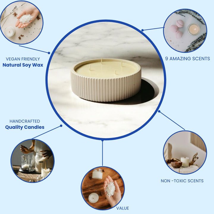 Luxury Fluted Concrete Candle