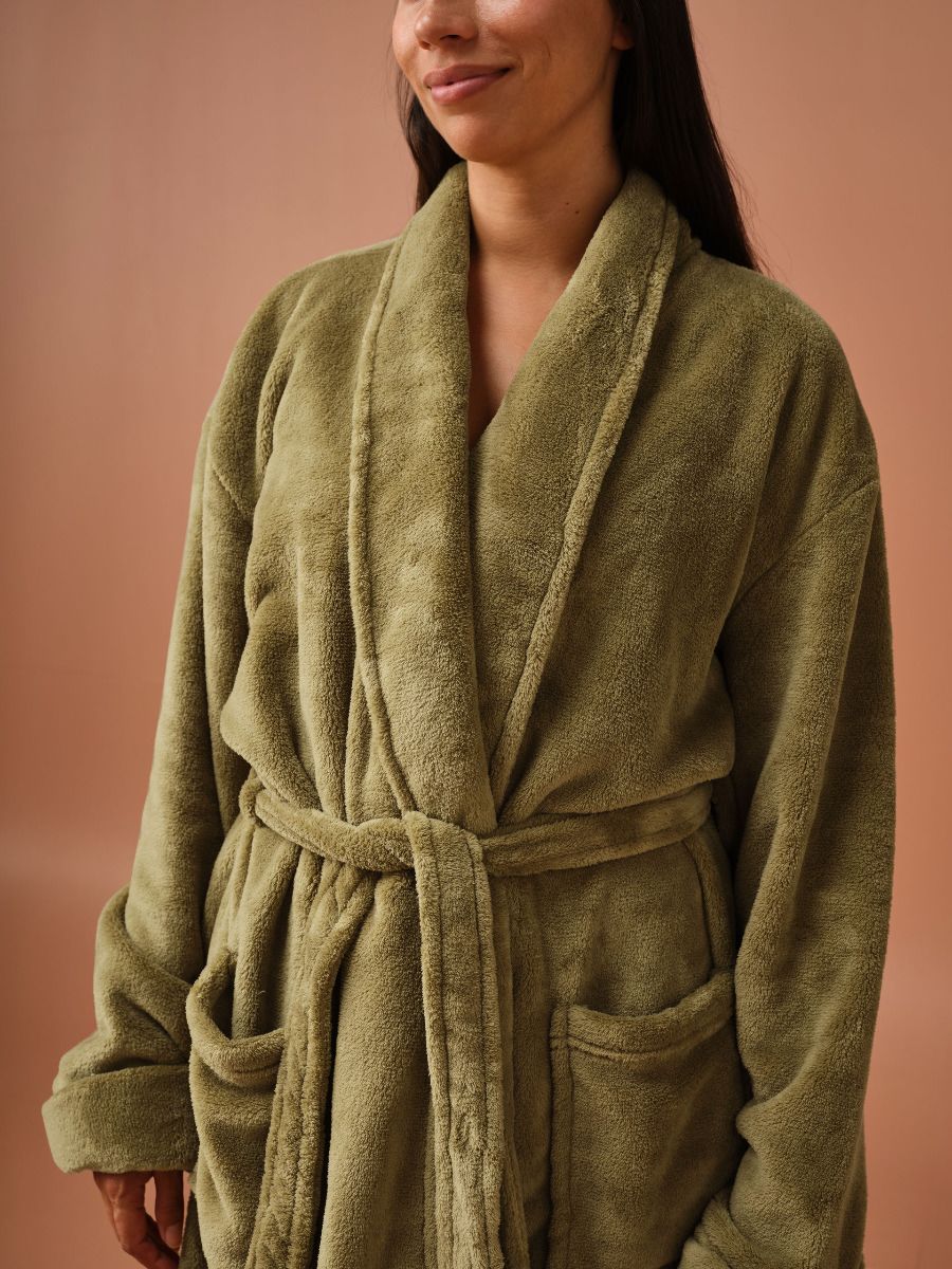 Plush Olive Robe