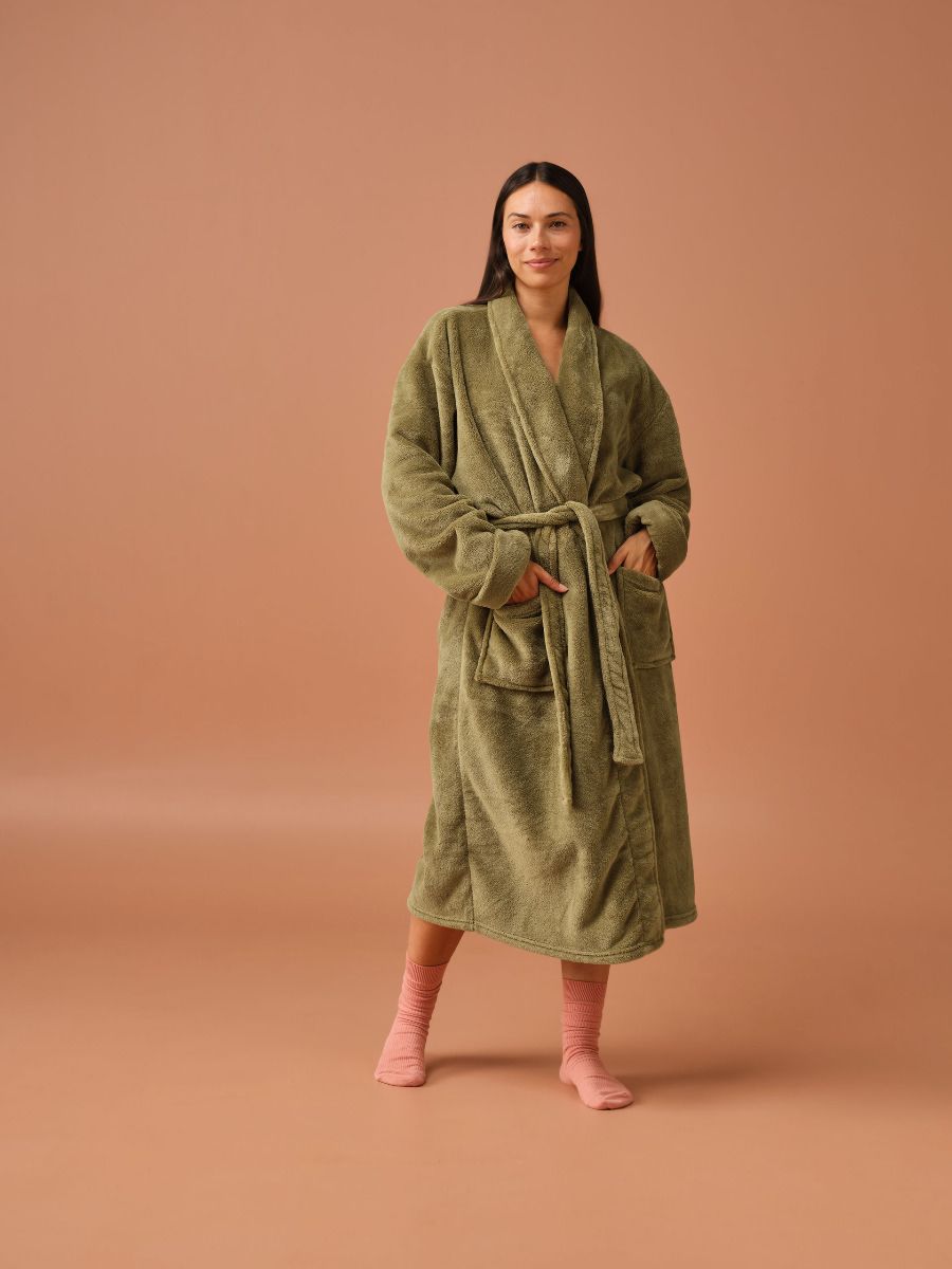 Plush Olive Robe