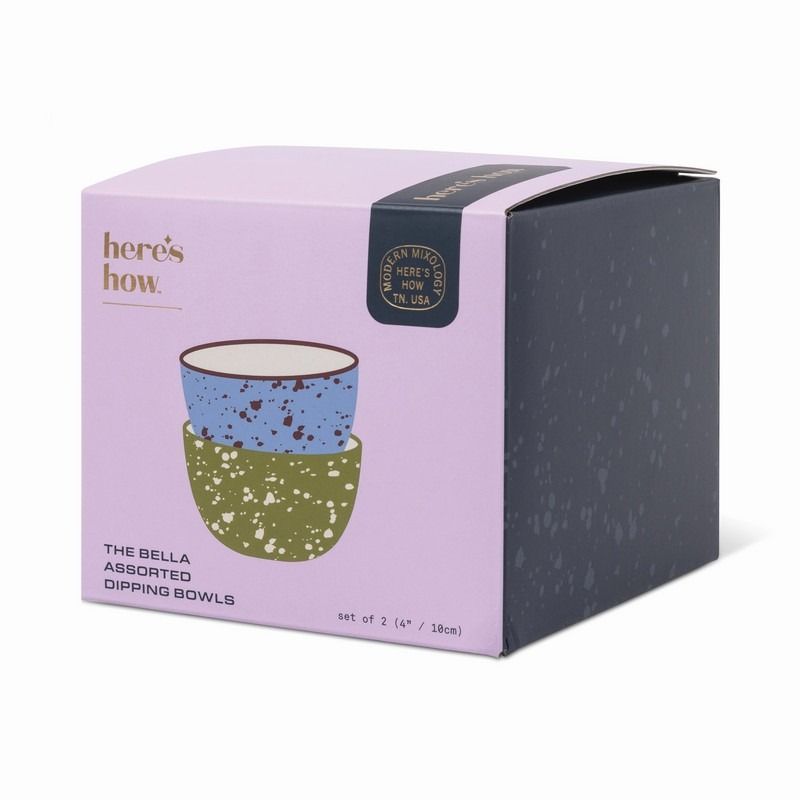 The Bella Set of 2 Dipping Bowls - Blue and Olive