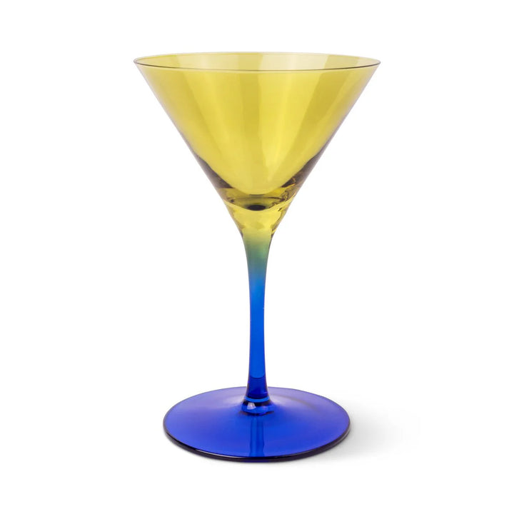 Olive Martini Glass set of 2 - Olive and Cobalt
