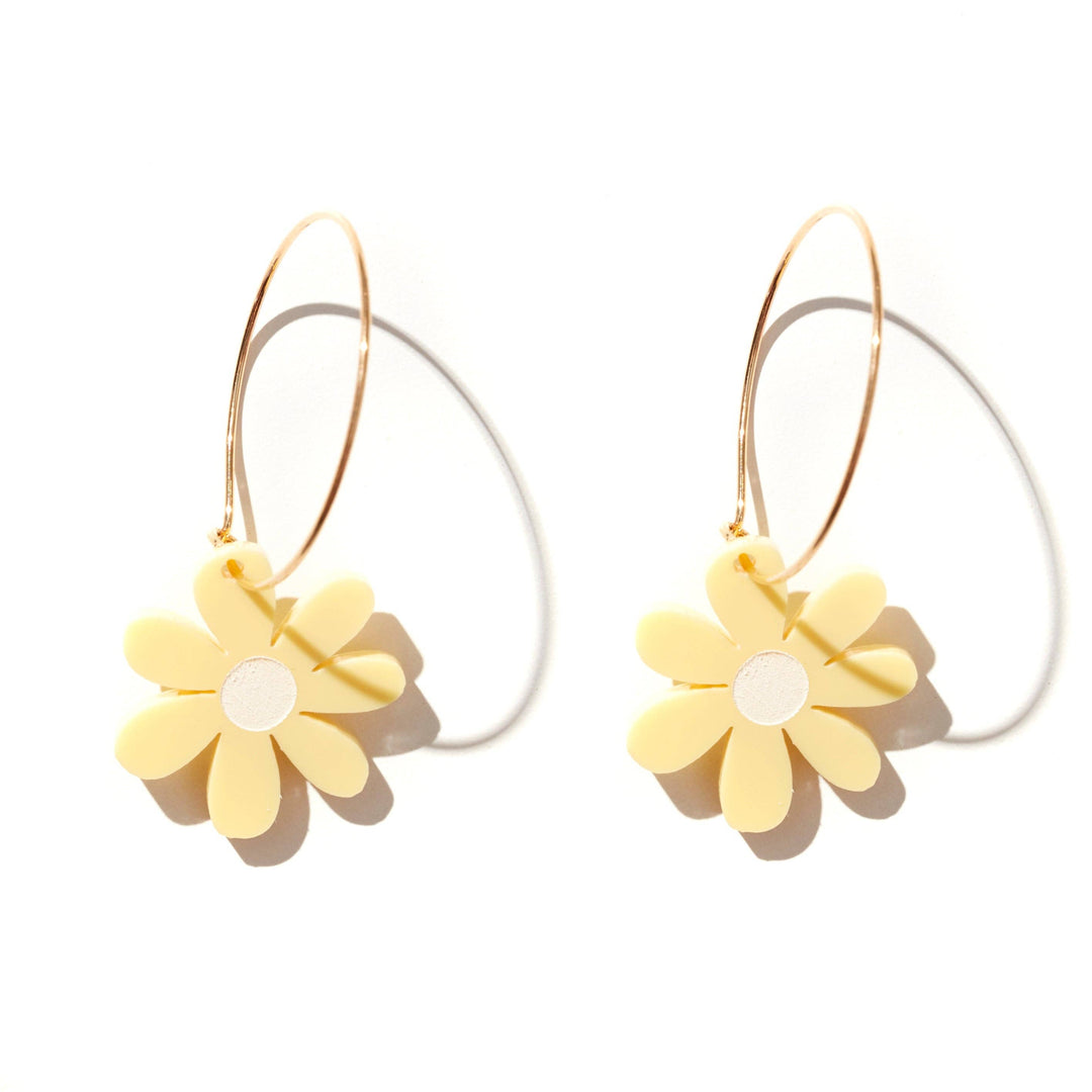 Mini Daisies // select colour: Mint with green / Silver Hoop