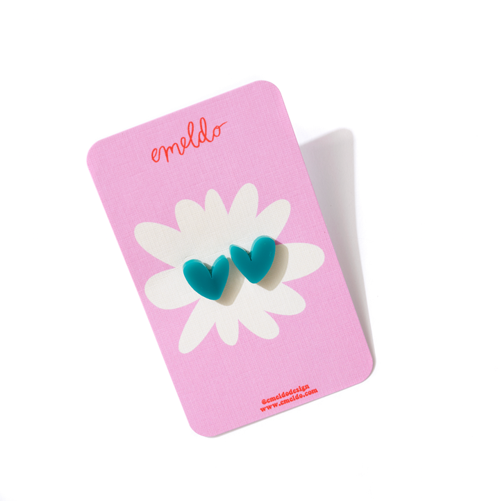 Heart Studs // Select Colour: Pink Glitter