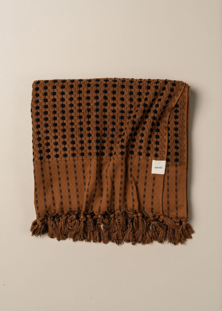 Chickpea Bath Sheet Collection - Chocolate/Black