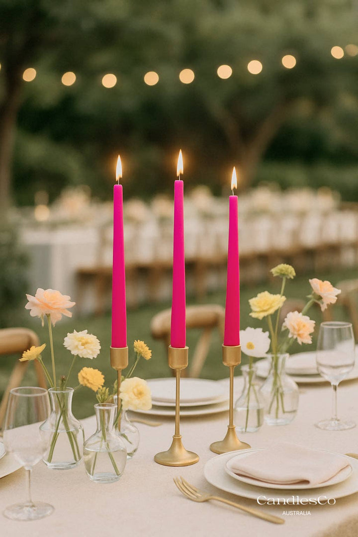 The Signature Taper | Vibrant Sculptural Soy Candle: Dusty Rose / Unscented / 30.5cm