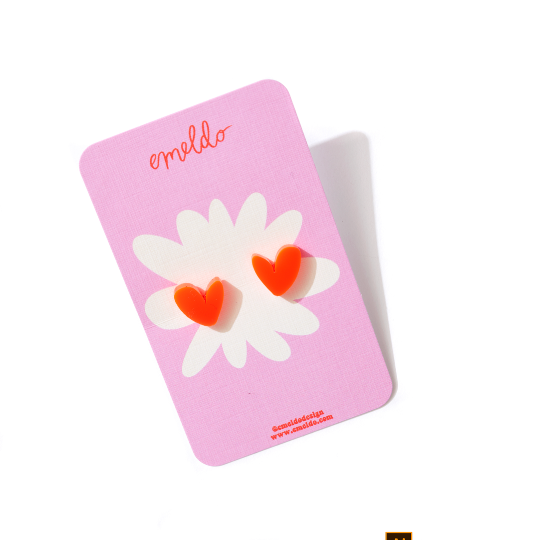 Heart Studs // Select Colour: Blue Glitter