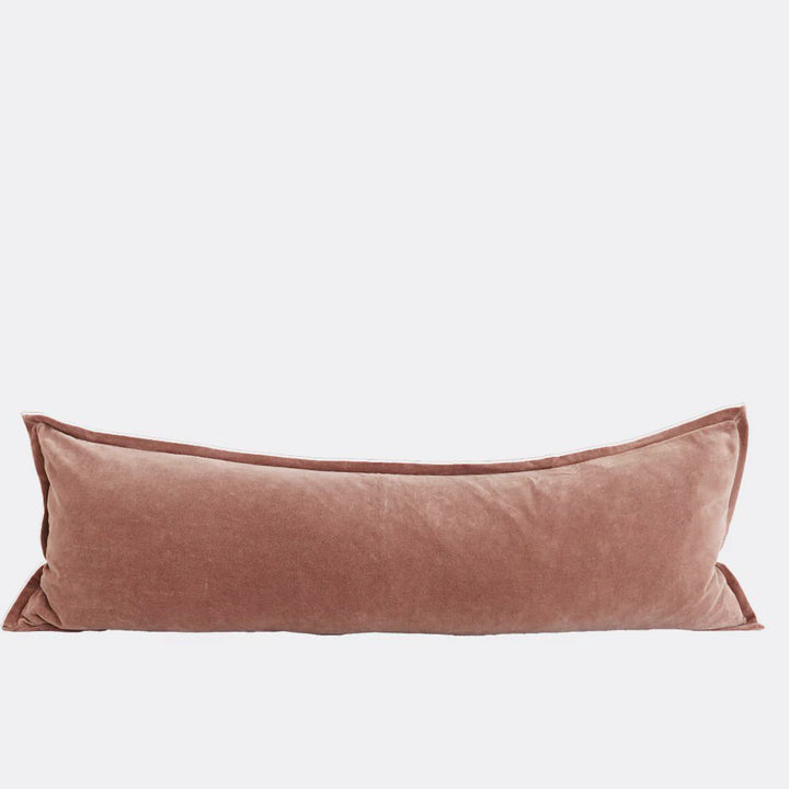Evelyn Velvet Long Lumbar- Olive Clay