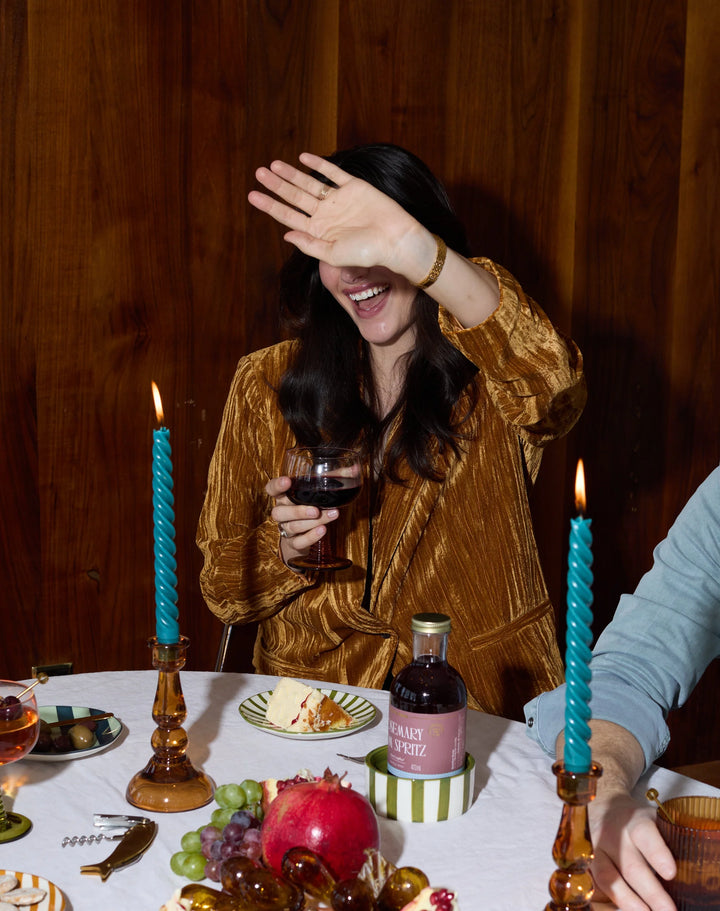 The Izzy Wine Coaster - Green Stripe