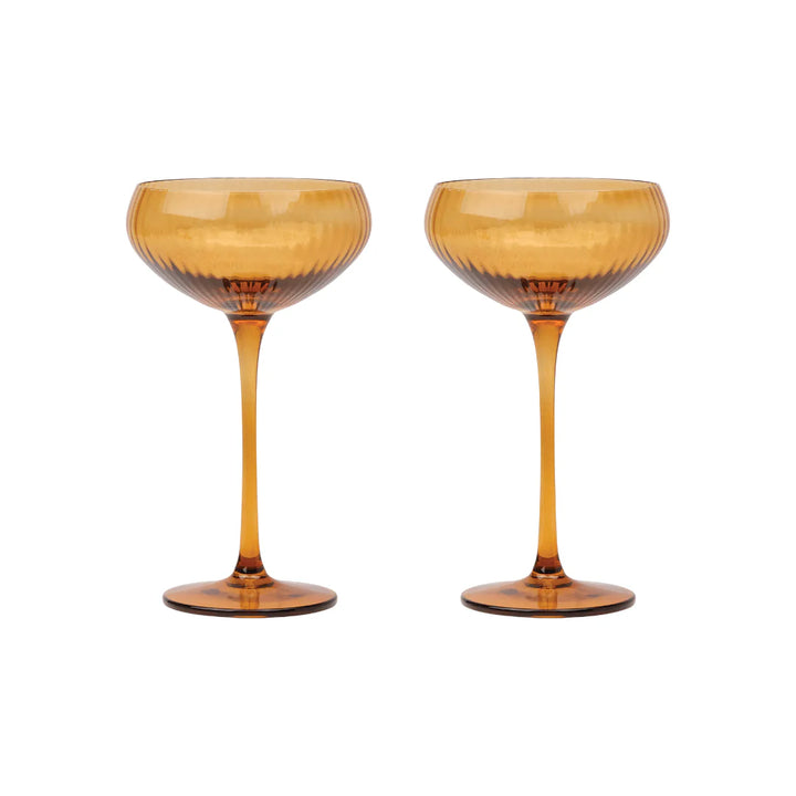 The Lou Coupe in Amber - Set of 2