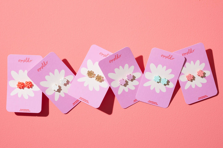 Flower Studs // select colour: Gold mirror