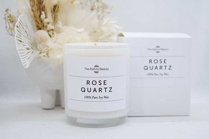 White Candle-Rose Quartz
