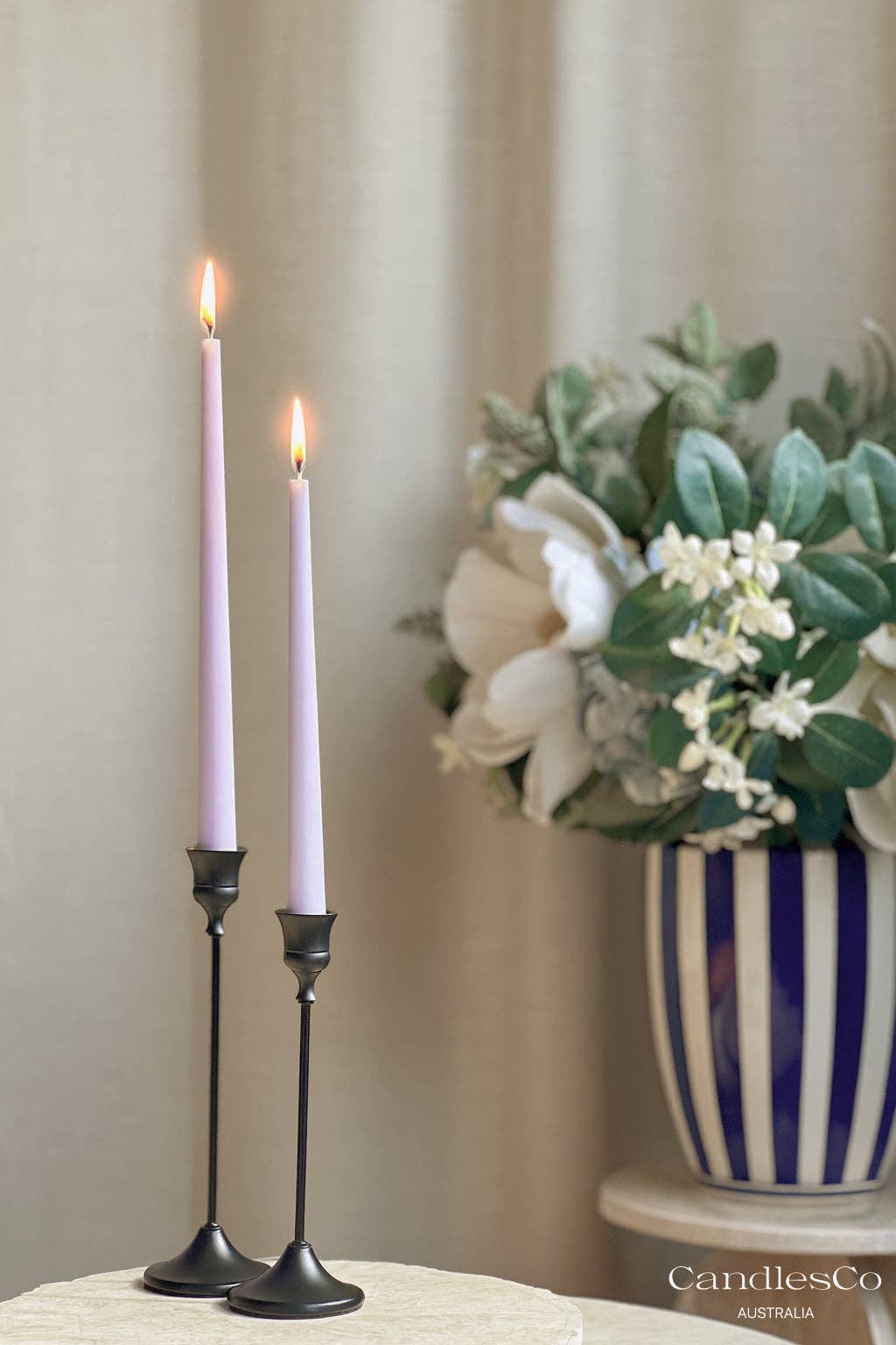 Simple Taper Candle: Olive / Unscented / 25.5cm