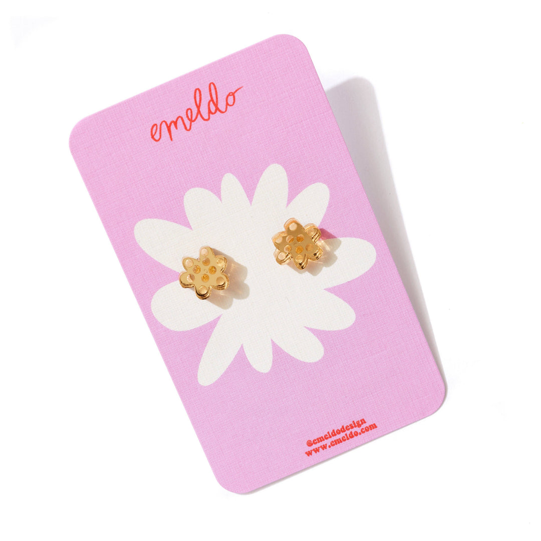 Flower Studs // select colour: Silver mirror