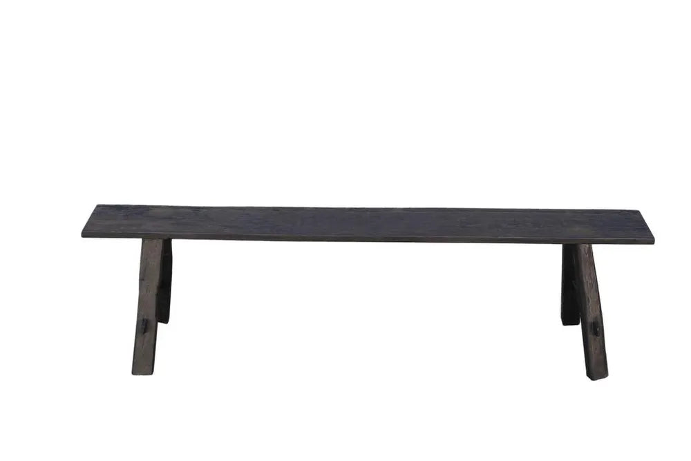 Long timber vintage Bench Black