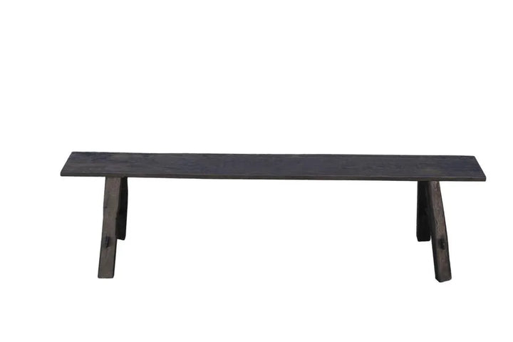 Long timber vintage Bench Black