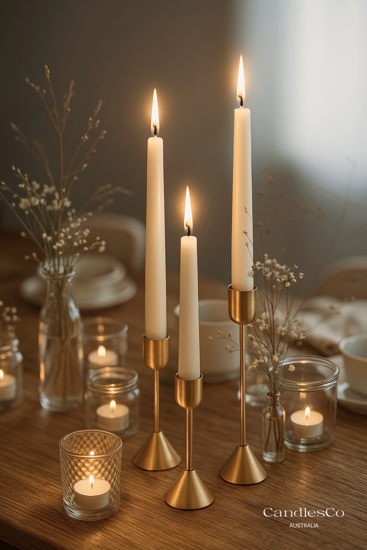 Simple Taper Candle: White / Unscented / 25.5cm
