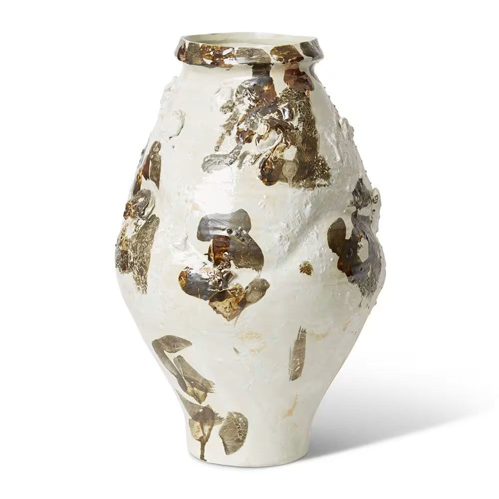 Niamh Vase Ivory/Brown