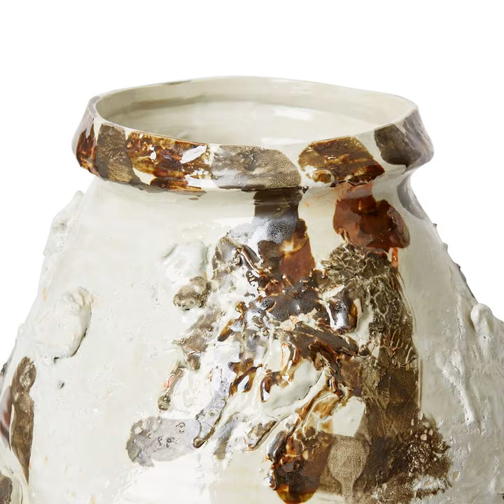 Niamh Vase Ivory/Brown