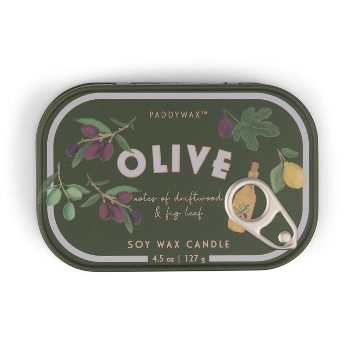 Bistro Print Tin Candle / Fig and Olive