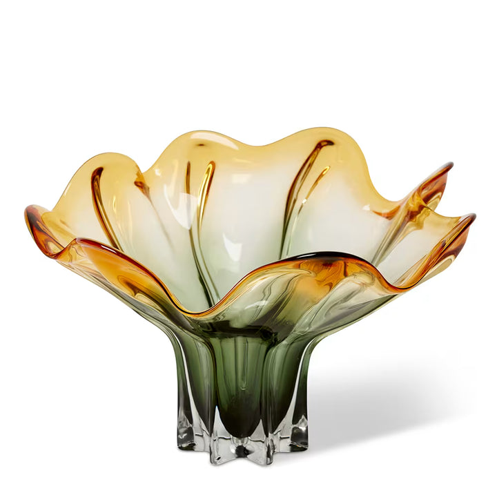 Shaka Wavy Vase - Amber and Green