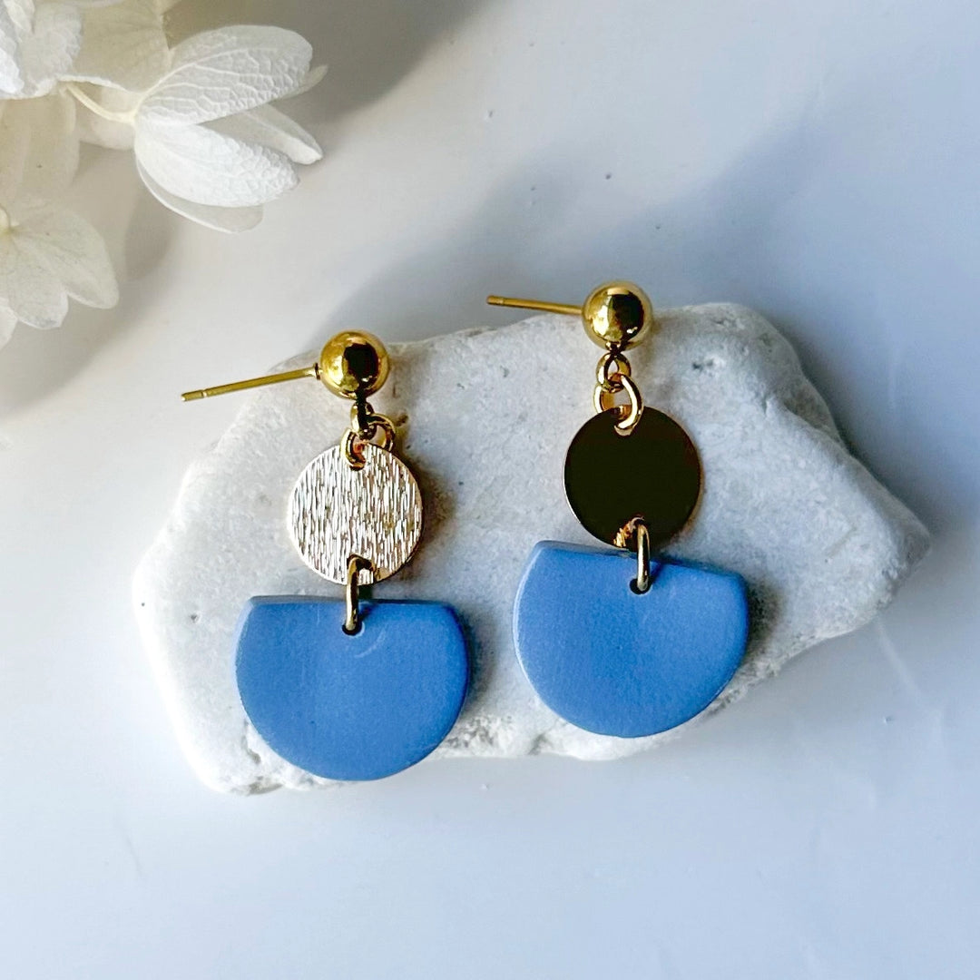 Splender Long Dangles Blue Earrings