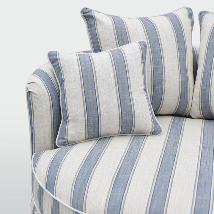 Ranelagh Snuggle Chair Light Blue and White Striped