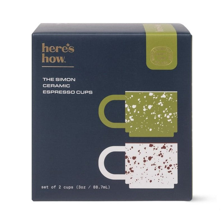 The Simon set of 2 Espresso cups - Olive and Cream