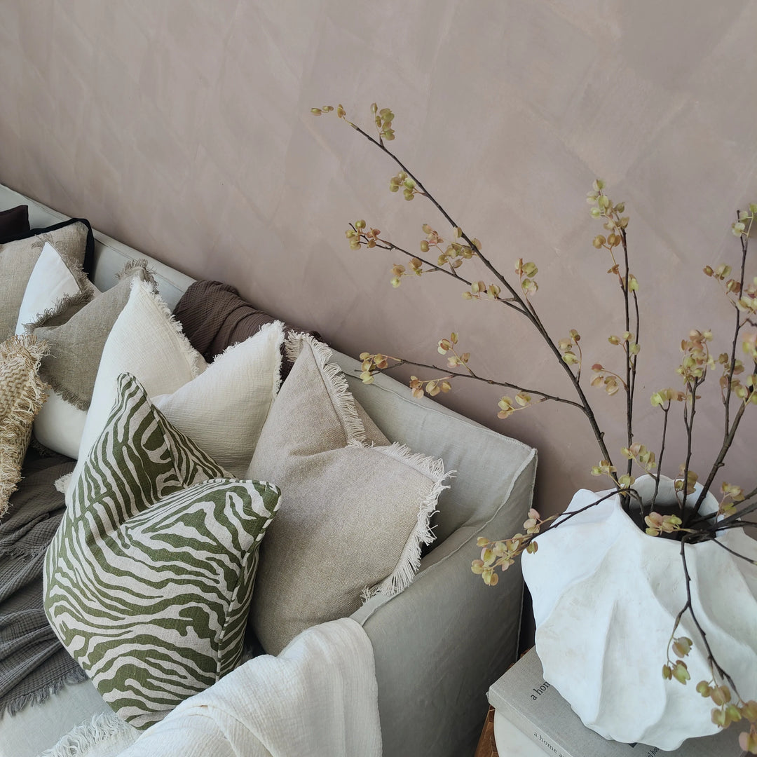 Verona Linen Cushion 55cm Square - Forest Green